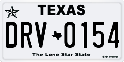 TX license plate DRV0154