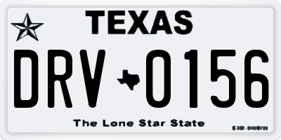 TX license plate DRV0156