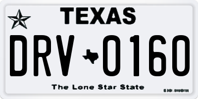 TX license plate DRV0160