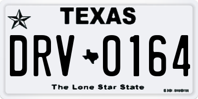 TX license plate DRV0164