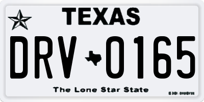TX license plate DRV0165