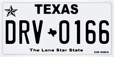 TX license plate DRV0166