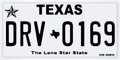 TX license plate DRV0169