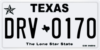 TX license plate DRV0170