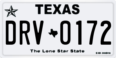 TX license plate DRV0172