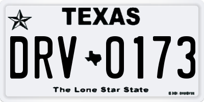 TX license plate DRV0173