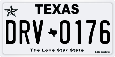 TX license plate DRV0176