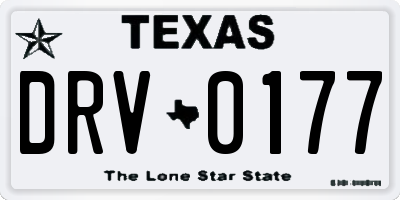 TX license plate DRV0177
