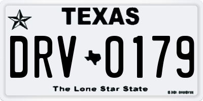 TX license plate DRV0179