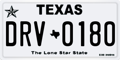TX license plate DRV0180