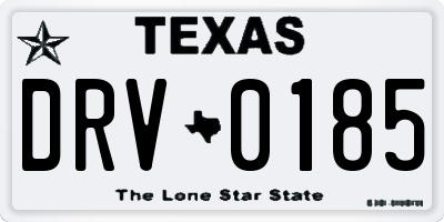 TX license plate DRV0185