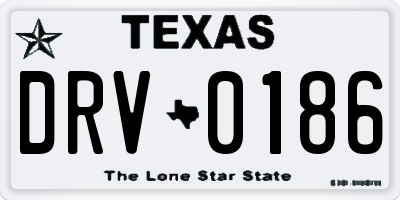 TX license plate DRV0186