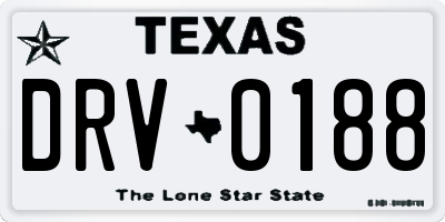 TX license plate DRV0188