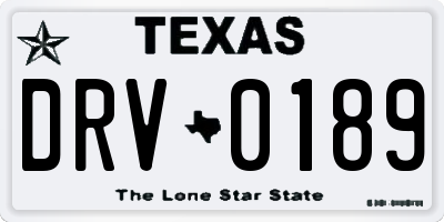 TX license plate DRV0189