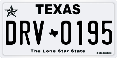 TX license plate DRV0195