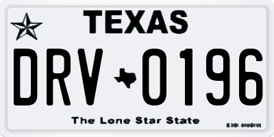 TX license plate DRV0196
