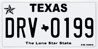 TX license plate DRV0199