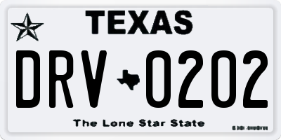 TX license plate DRV0202