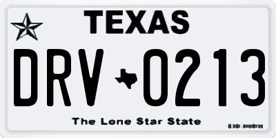 TX license plate DRV0213