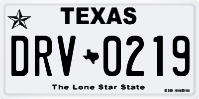 TX license plate DRV0219
