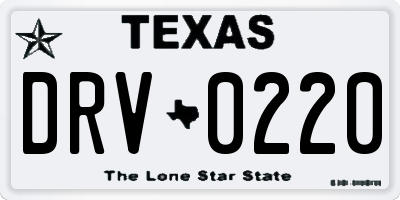 TX license plate DRV0220