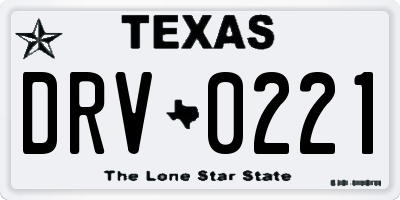 TX license plate DRV0221