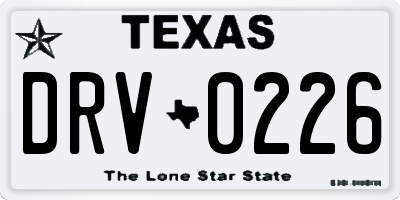 TX license plate DRV0226