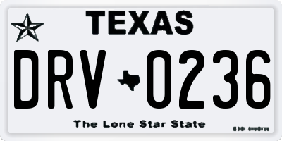 TX license plate DRV0236
