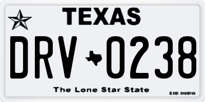 TX license plate DRV0238