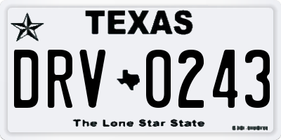 TX license plate DRV0243