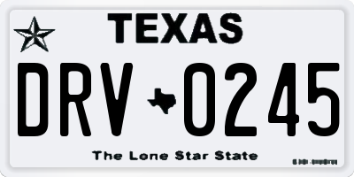 TX license plate DRV0245