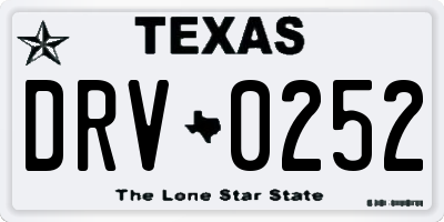 TX license plate DRV0252