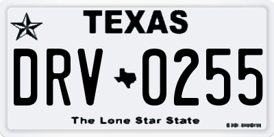 TX license plate DRV0255