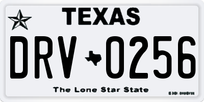 TX license plate DRV0256