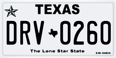 TX license plate DRV0260