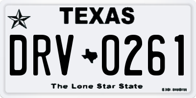 TX license plate DRV0261