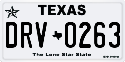 TX license plate DRV0263