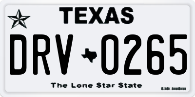 TX license plate DRV0265