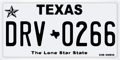 TX license plate DRV0266