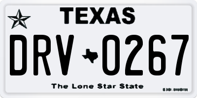 TX license plate DRV0267