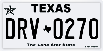 TX license plate DRV0270