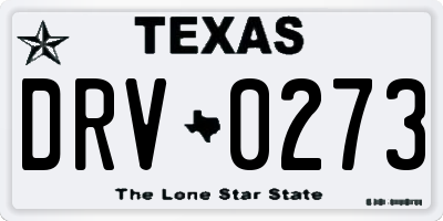 TX license plate DRV0273