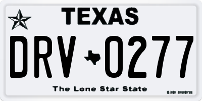 TX license plate DRV0277