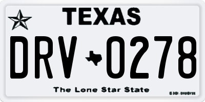 TX license plate DRV0278