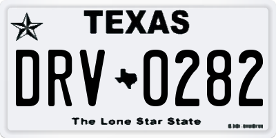 TX license plate DRV0282
