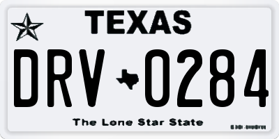 TX license plate DRV0284