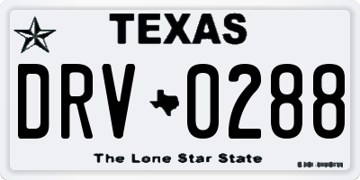 TX license plate DRV0288