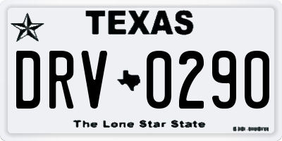 TX license plate DRV0290