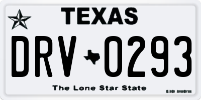 TX license plate DRV0293