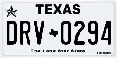 TX license plate DRV0294